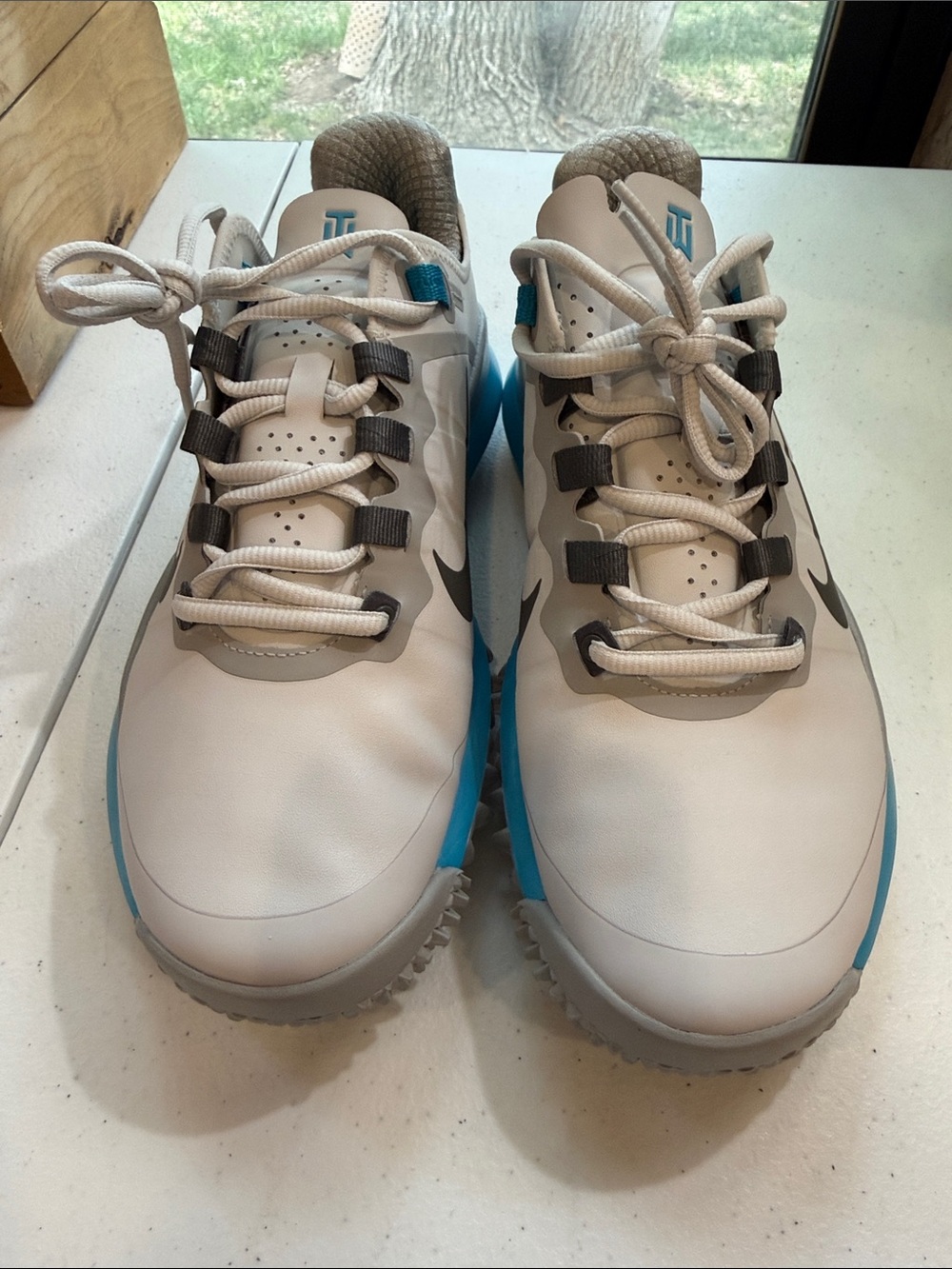 Nike Men's  TW ‘13 Golf Shoes - Grey with Blue Accents